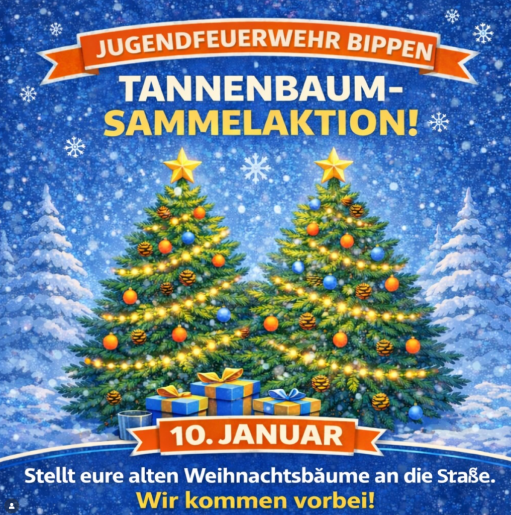 Tannenbaum Sammelaktion der Jugendfeuerwehr Bippen